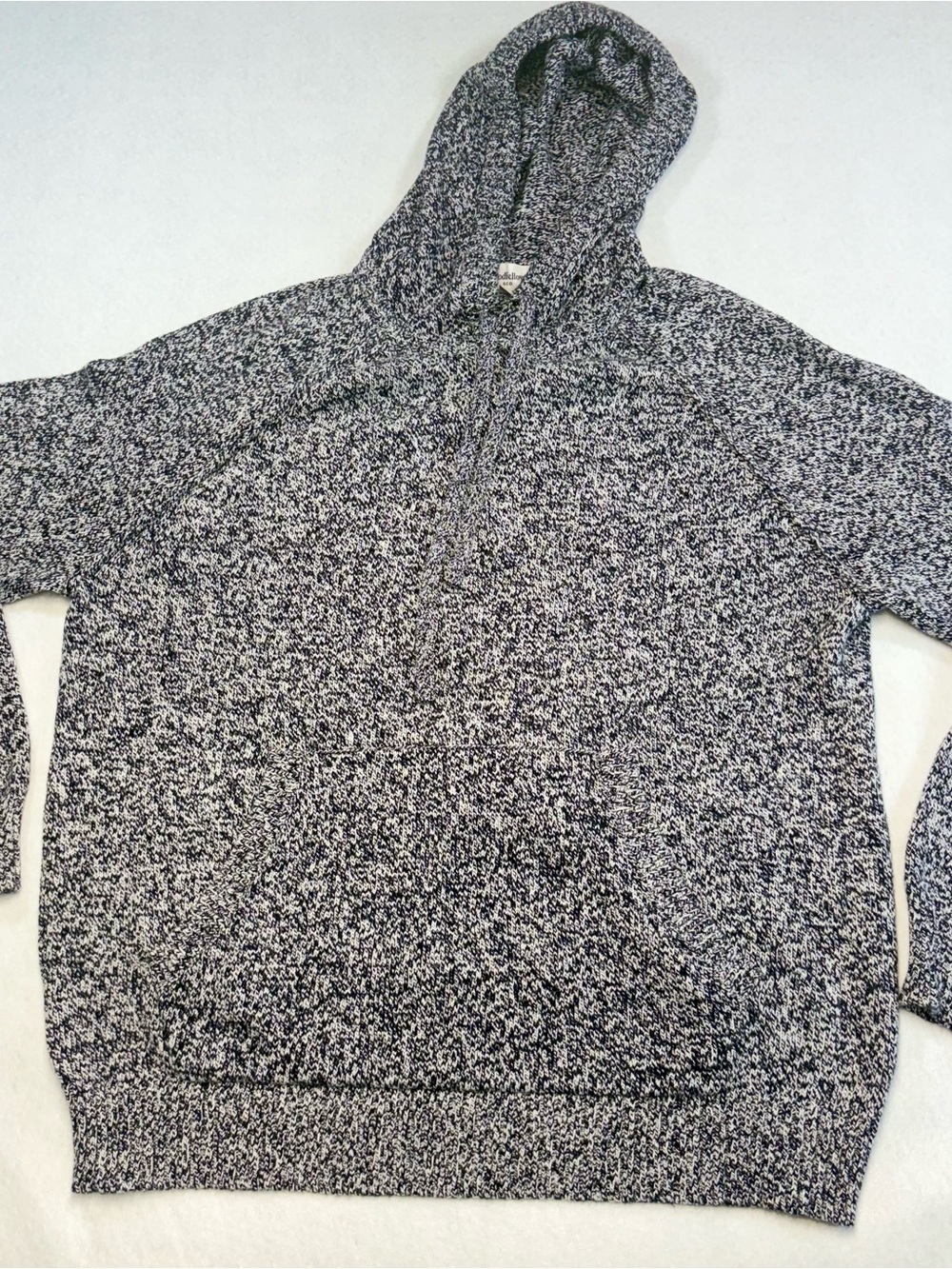 Goodfellow & Co Marled Gray and Black Hooded Knit Sweater